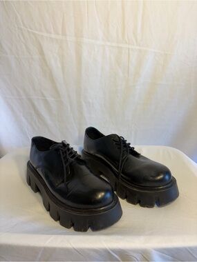 ASOS Black Chunky Lug Sole Derby Shoes